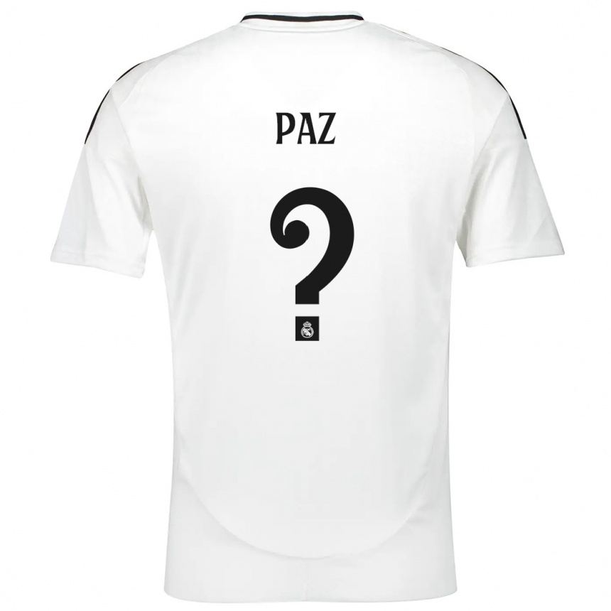 Kinder Fußball Nico Paz #0 Weiß Heimtrikot Trikot 2024/25 T-Shirt Luxemburg