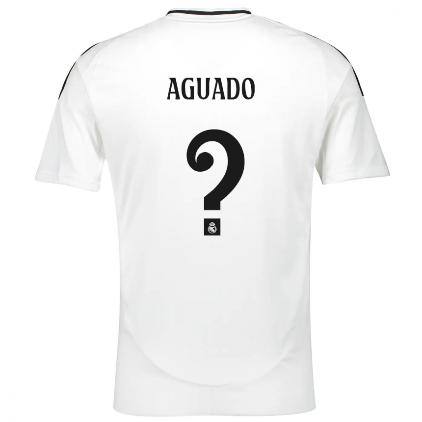 Kinder Fußball Diego Aguado #0 Weiß Heimtrikot Trikot 2024/25 T-Shirt Luxemburg