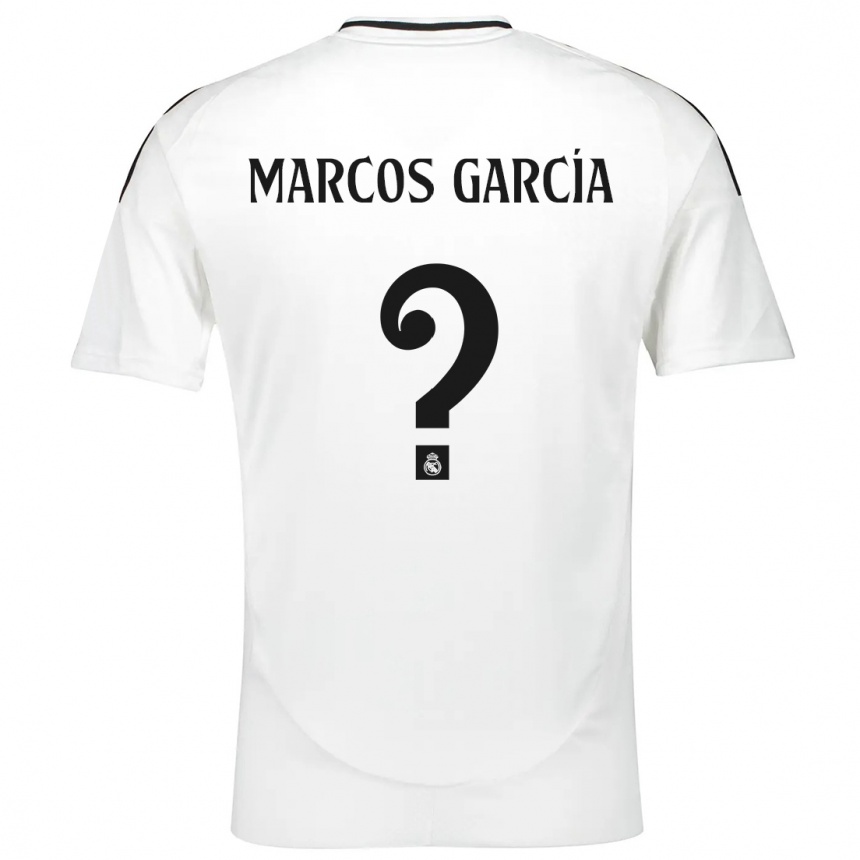 Kinder Fußball Marcos García #0 Weiß Heimtrikot Trikot 2024/25 T-Shirt Luxemburg