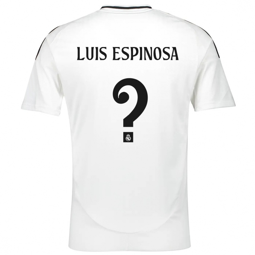 Kinder Fußball José Luis Espinosa #0 Weiß Heimtrikot Trikot 2024/25 T-Shirt Luxemburg