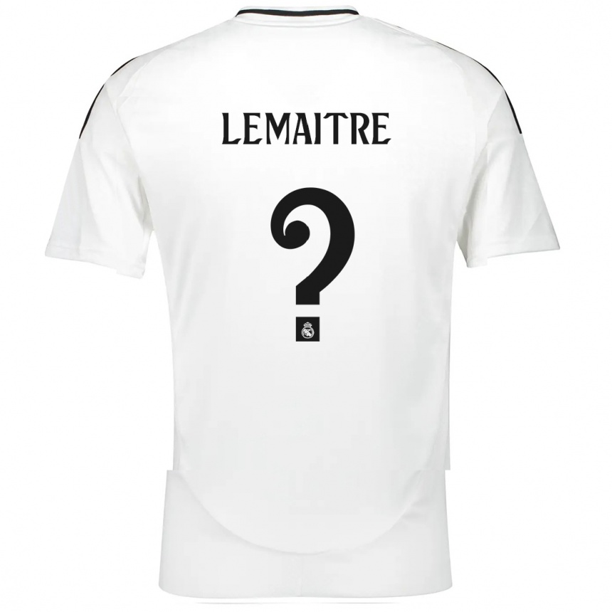 Kinder Fußball Leo Lemaitre #0 Weiß Heimtrikot Trikot 2024/25 T-Shirt Luxemburg