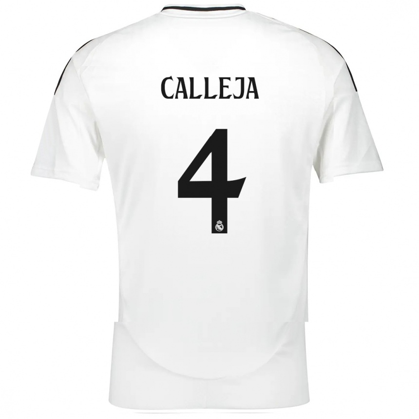 Kinder Fußball Jaime Calleja #4 Weiß Heimtrikot Trikot 2024/25 T-Shirt Luxemburg