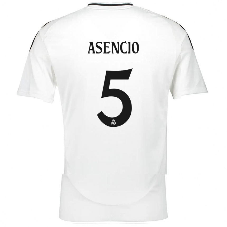 Kinder Fußball Raul Asencio #5 Weiß Heimtrikot Trikot 2024/25 T-Shirt Luxemburg