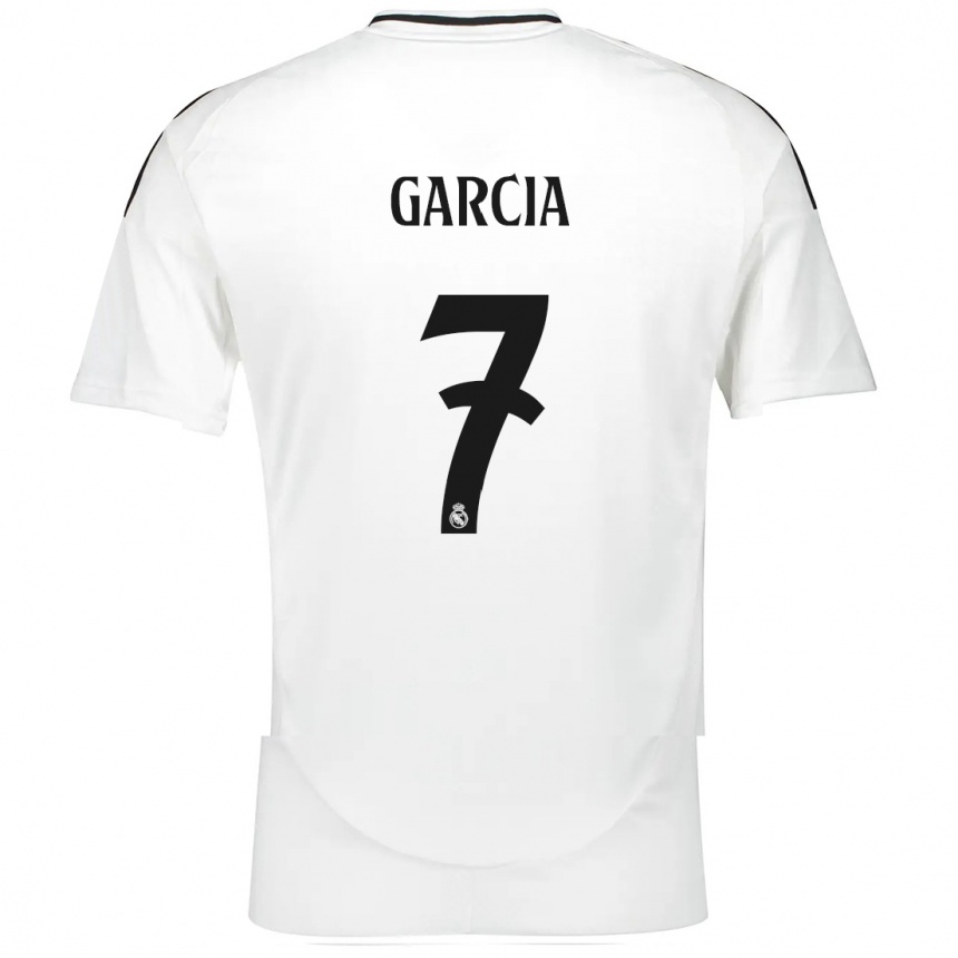 Kinder Fußball Gonzalo Garcia #7 Weiß Heimtrikot Trikot 2024/25 T-Shirt Luxemburg