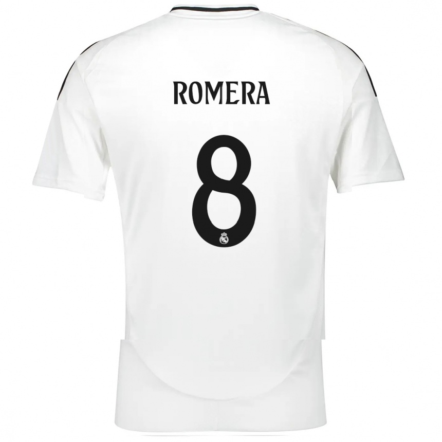 Kinder Fußball Miguel Romera #8 Weiß Heimtrikot Trikot 2024/25 T-Shirt Luxemburg