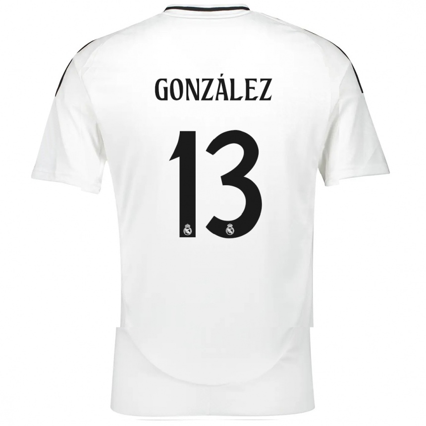 Kinder Fußball Fran González #13 Weiß Heimtrikot Trikot 2024/25 T-Shirt Luxemburg