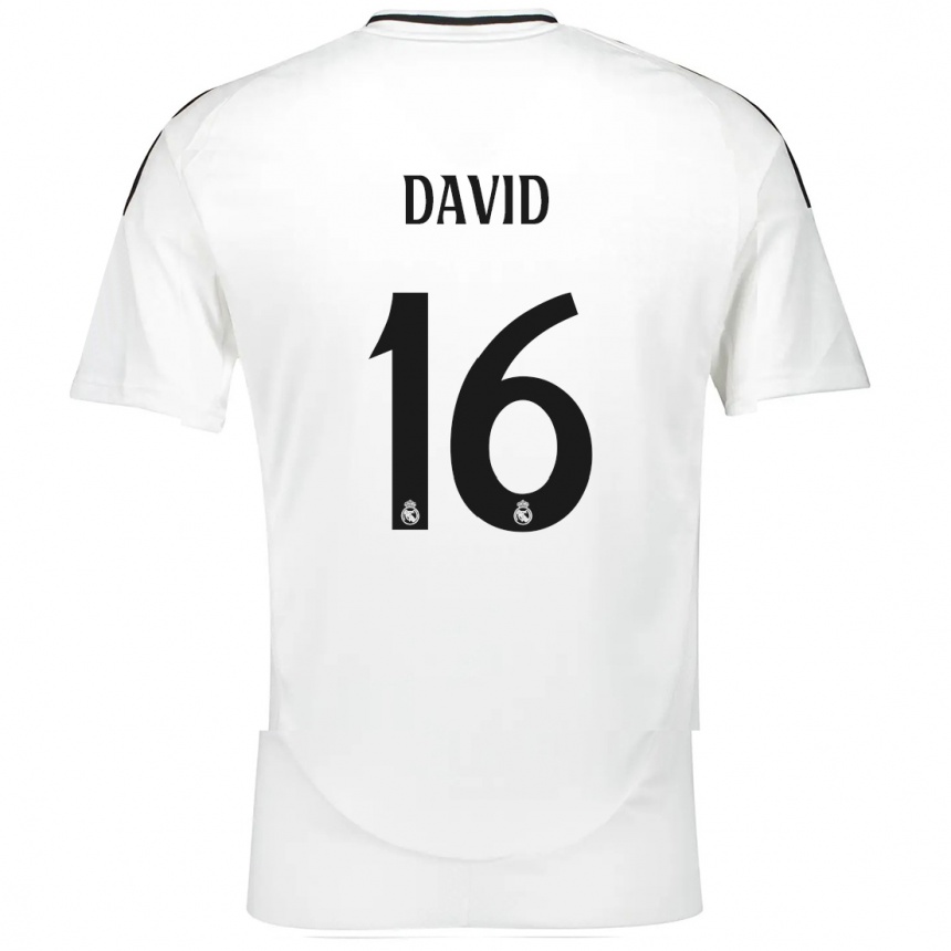 Kinder Fußball Antonio David #16 Weiß Heimtrikot Trikot 2024/25 T-Shirt Luxemburg