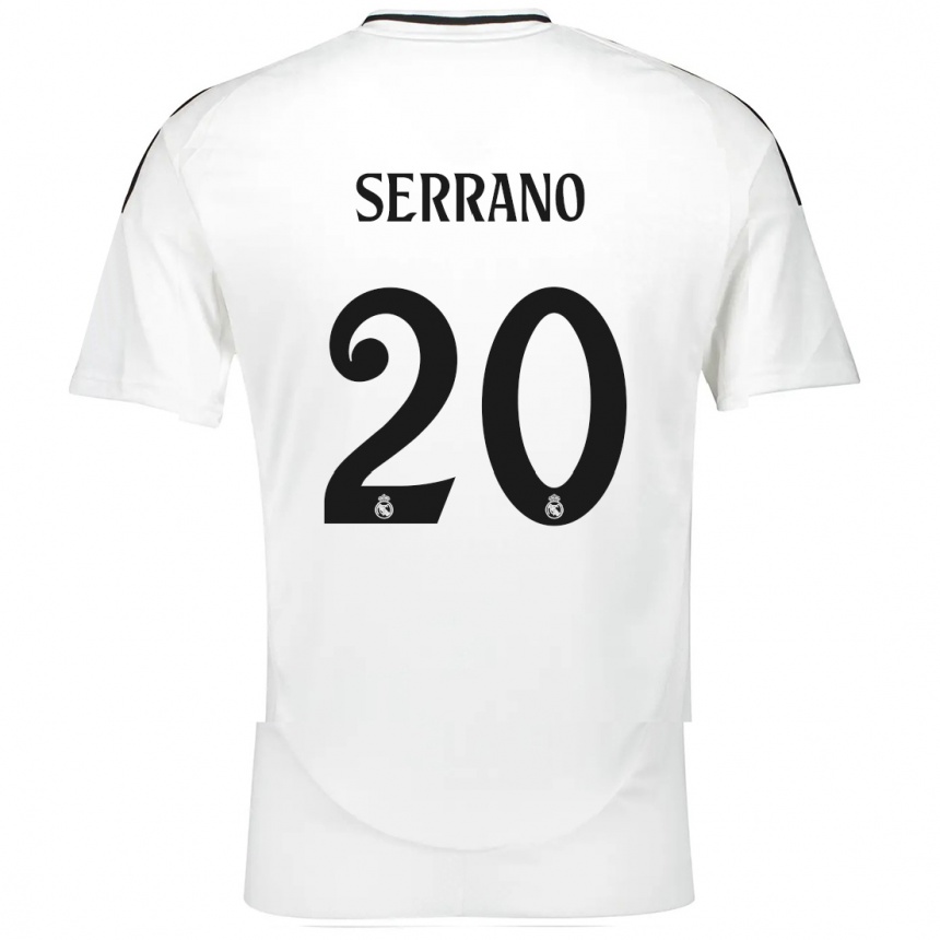 Kinder Fußball Manu Serrano #20 Weiß Heimtrikot Trikot 2024/25 T-Shirt Luxemburg