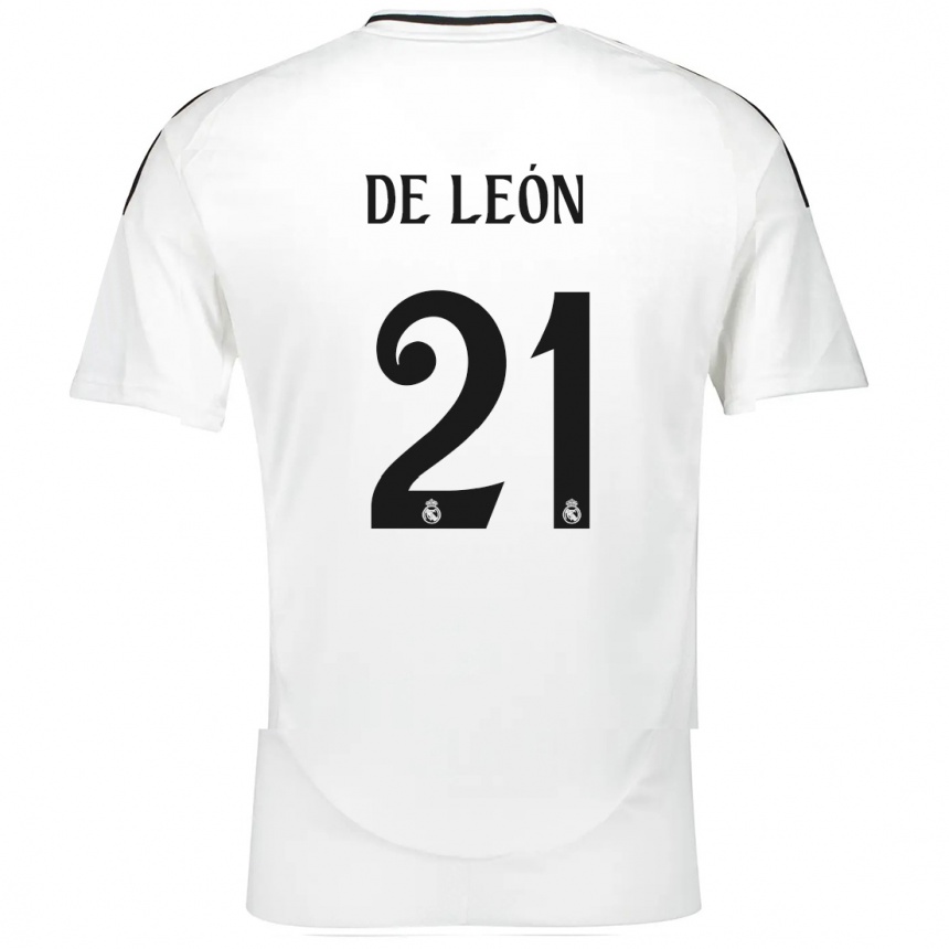 Kinder Fußball Jeremy De León #21 Weiß Heimtrikot Trikot 2024/25 T-Shirt Luxemburg