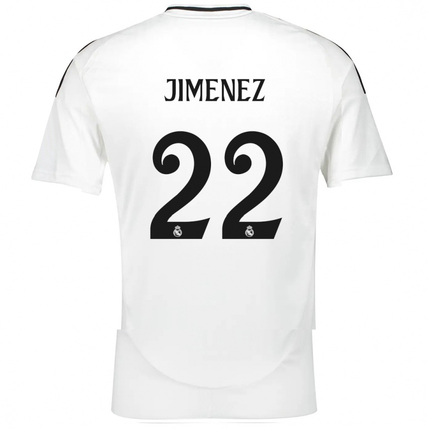 Kinder Fußball David Jimenez #22 Weiß Heimtrikot Trikot 2024/25 T-Shirt Luxemburg