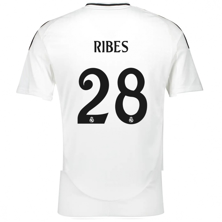 Kinder Fußball Kike Ribes #28 Weiß Heimtrikot Trikot 2024/25 T-Shirt Luxemburg