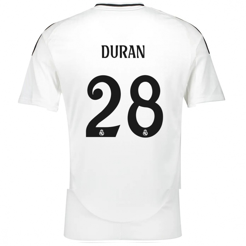 Kinder Fußball Pol Duran #28 Weiß Heimtrikot Trikot 2024/25 T-Shirt Luxemburg