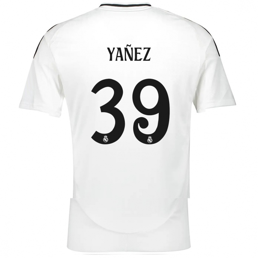 Kinder Fußball Daniel Yañez #39 Weiß Heimtrikot Trikot 2024/25 T-Shirt Luxemburg