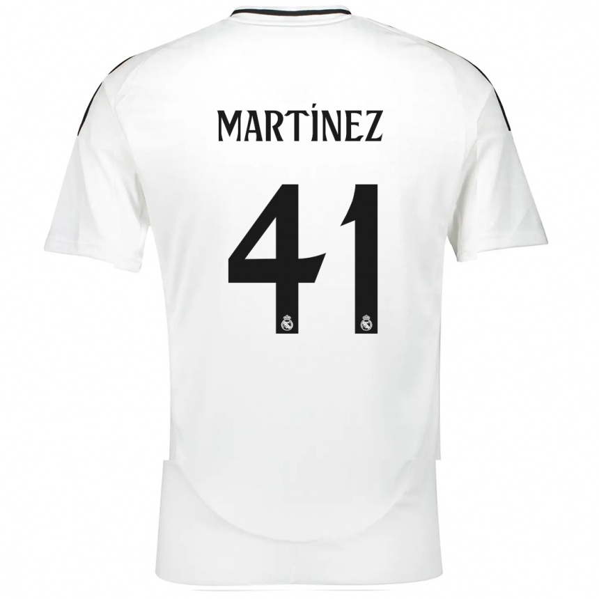 Kinder Fußball Joan Martínez #41 Weiß Heimtrikot Trikot 2024/25 T-Shirt Luxemburg