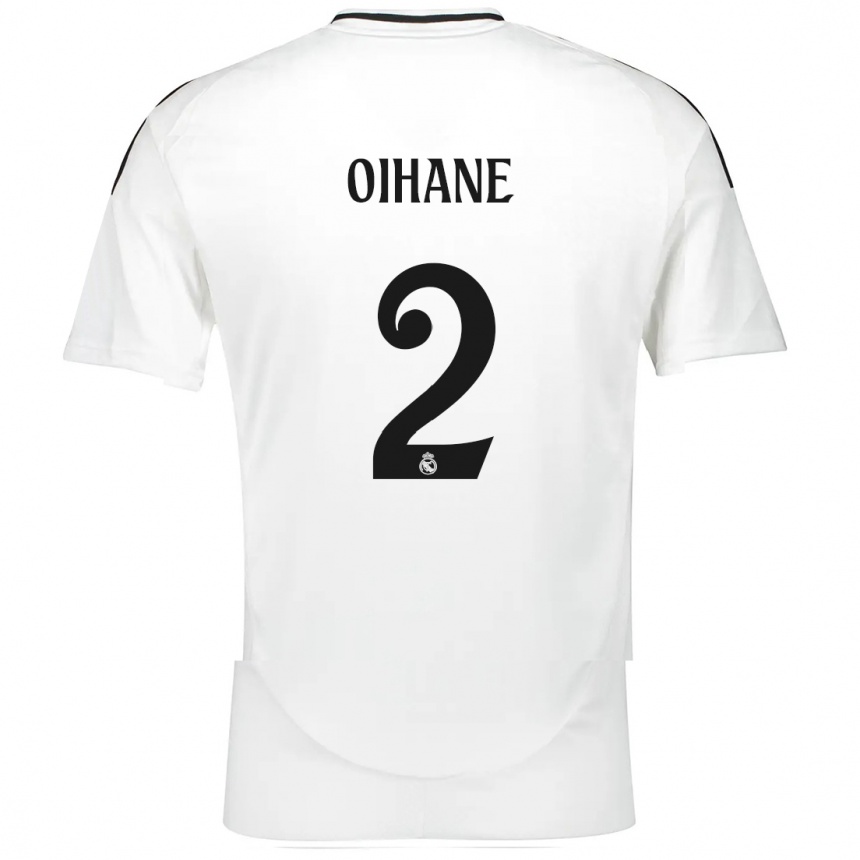 Kinder Fußball Oihane Hernández #2 Weiß Heimtrikot Trikot 2024/25 T-Shirt Luxemburg