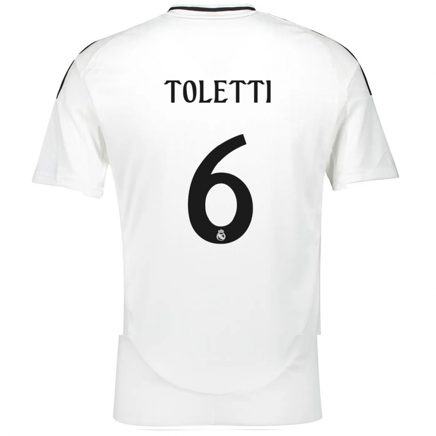 Kinder Fußball Sandie Toletti #6 Weiß Heimtrikot Trikot 2024/25 T-Shirt Luxemburg