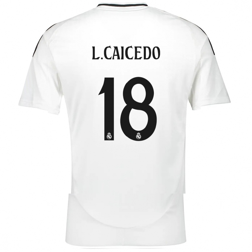 Kinder Fußball Linda Caicedo #18 Weiß Heimtrikot Trikot 2024/25 T-Shirt Luxemburg