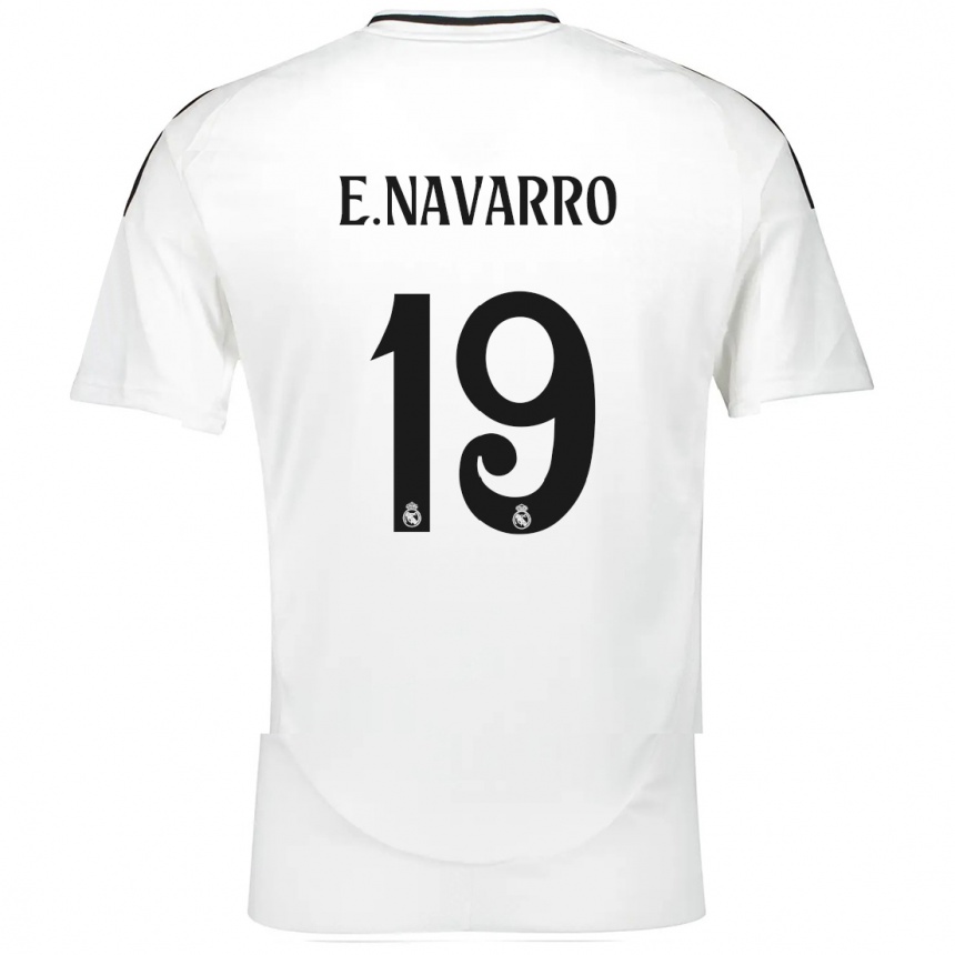 Kinder Fußball Eva Navarro #19 Weiß Heimtrikot Trikot 2024/25 T-Shirt Luxemburg