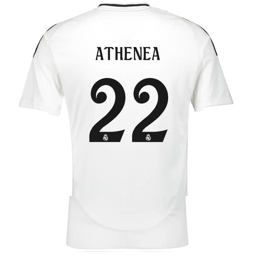 Kinder Fußball Athenea Del Castillo #22 Weiß Heimtrikot Trikot 2024/25 T-Shirt Luxemburg