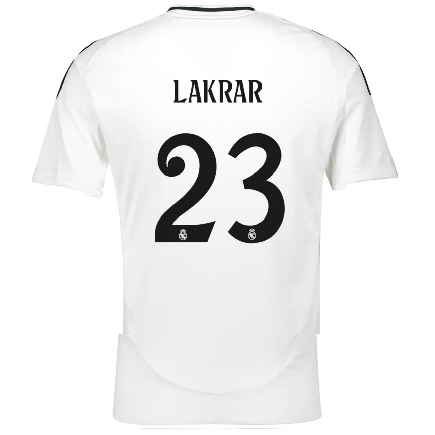 Kinder Fußball Maëlle Lakrar #23 Weiß Heimtrikot Trikot 2024/25 T-Shirt Luxemburg