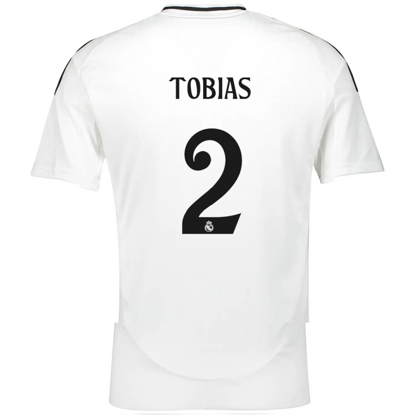 Kinder Fußball Vinícius Tobias #2 Weiß Heimtrikot Trikot 2024/25 T-Shirt Luxemburg