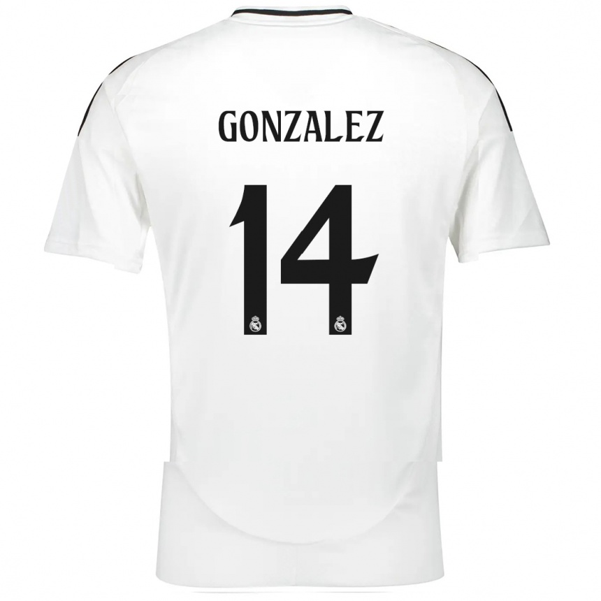 Kinder Fußball David González #14 Weiß Heimtrikot Trikot 2024/25 T-Shirt Luxemburg