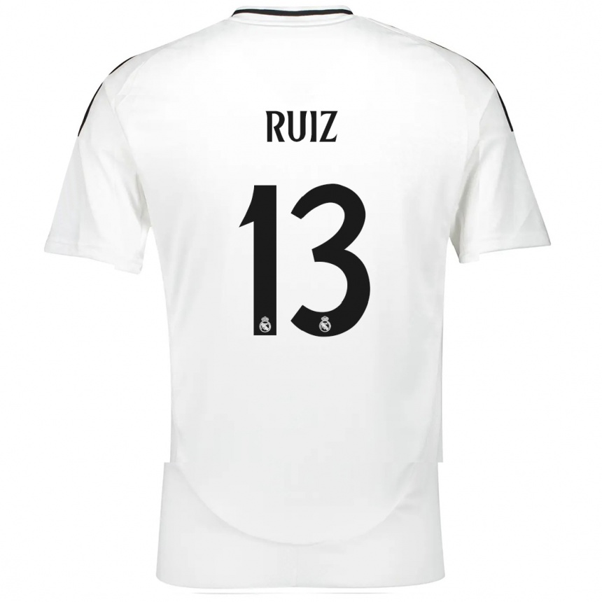 Kinder Fußball Guillermo Ruiz #13 Weiß Heimtrikot Trikot 2024/25 T-Shirt Luxemburg