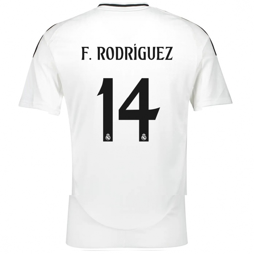 Kinder Fußball Fer Rodríguez #14 Weiß Heimtrikot Trikot 2024/25 T-Shirt Luxemburg