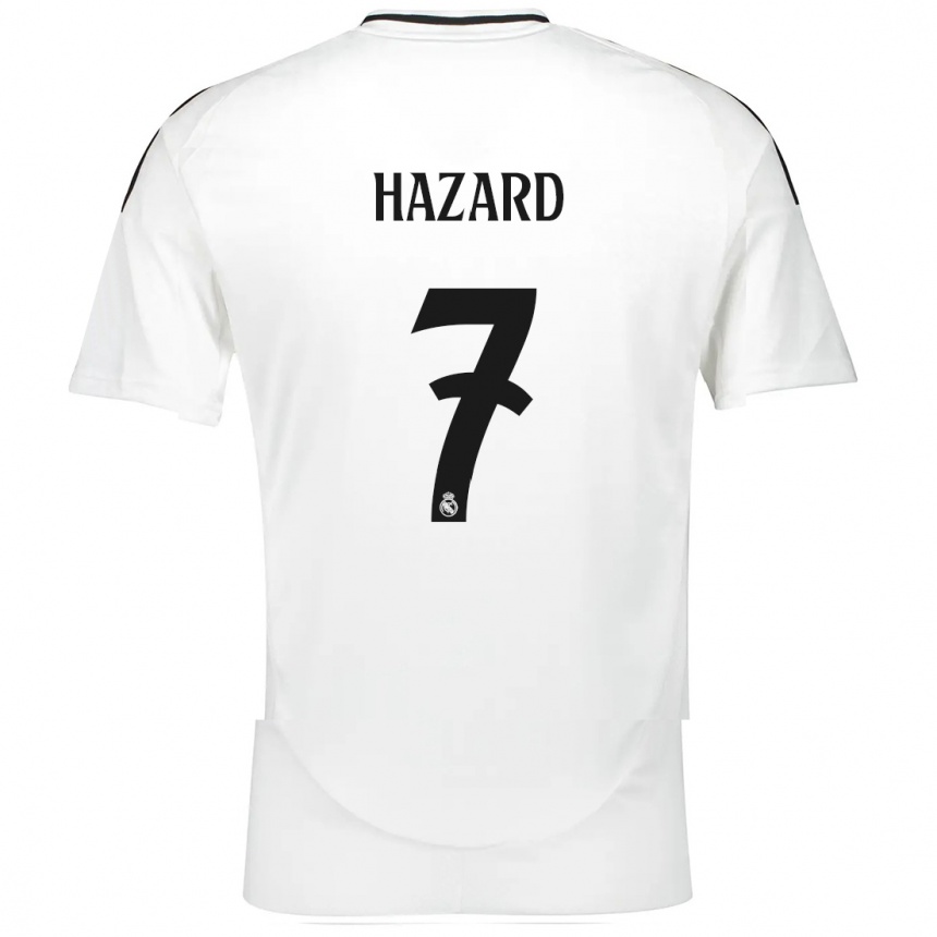 Kinder Fußball Eden Hazard #7 Weiß Heimtrikot Trikot 2024/25 T-Shirt Luxemburg