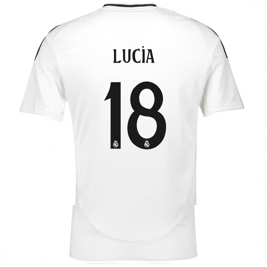 Kinder Fußball Lucia Rodriguez #18 Weiß Heimtrikot Trikot 2024/25 T-Shirt Luxemburg