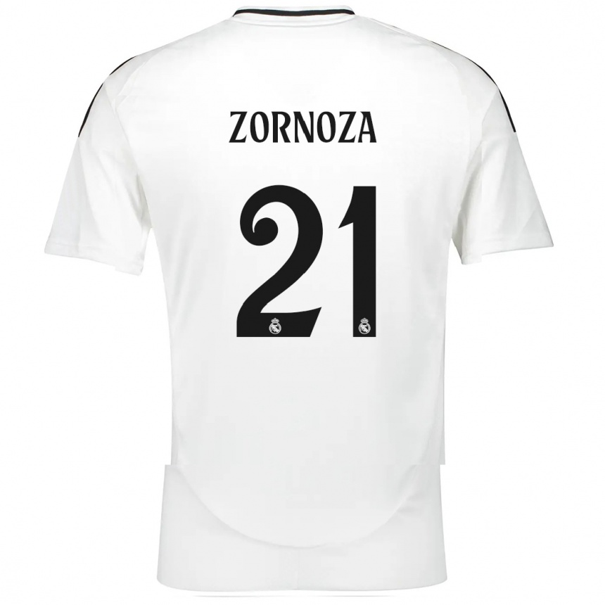 Kinder Fußball Claudia Zornoza #21 Weiß Heimtrikot Trikot 2024/25 T-Shirt Luxemburg