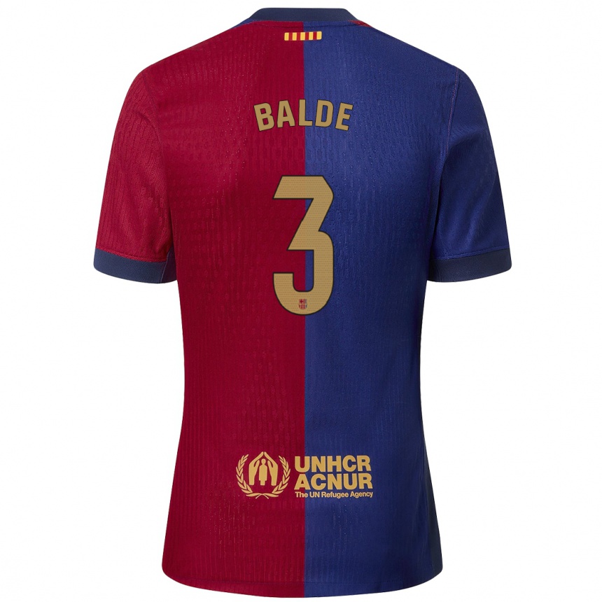 Kinder Fußball Alejandro Balde #3 Blau Rot Heimtrikot Trikot 2024/25 T-Shirt Luxemburg