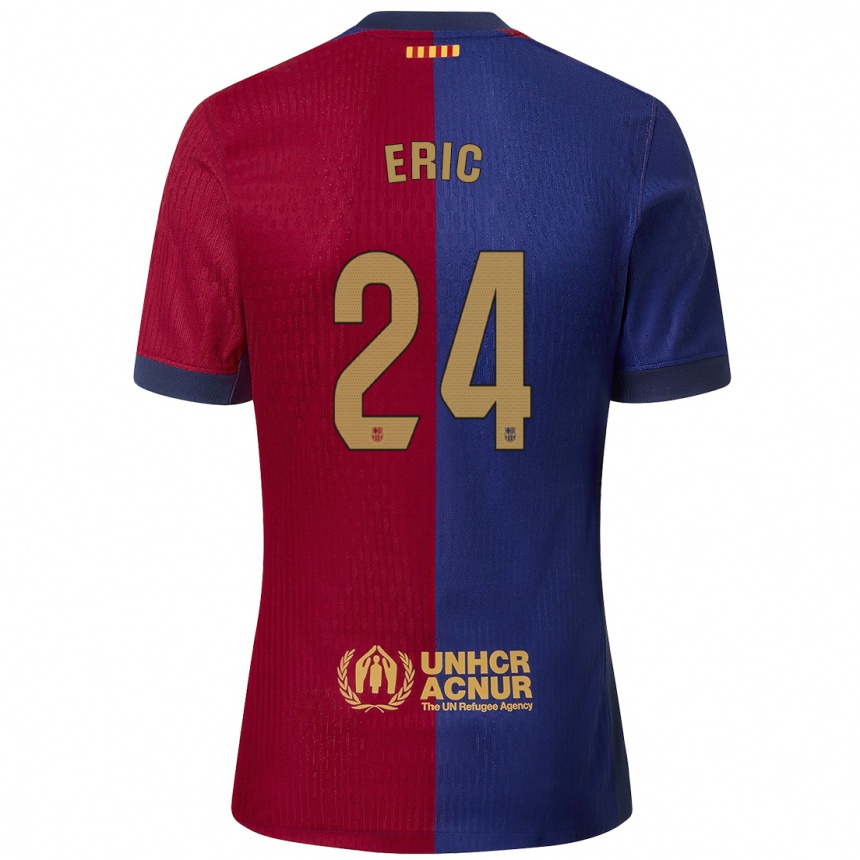 Kinder Fußball Eric Garcia #24 Blau Rot Heimtrikot Trikot 2024/25 T-Shirt Luxemburg