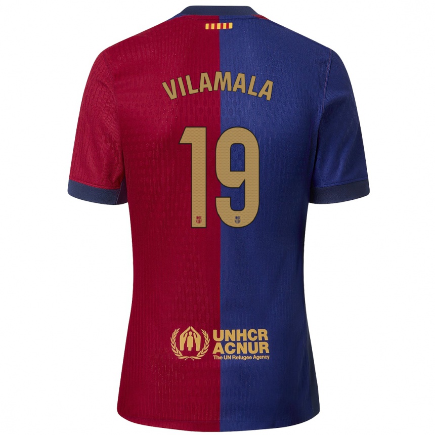 Kinder Fußball Bruna Vilamala #19 Blau Rot Heimtrikot Trikot 2024/25 T-Shirt Luxemburg