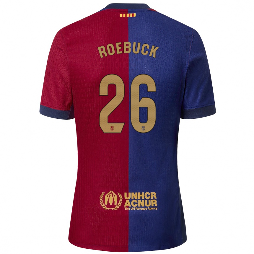 Kinder Fußball Ellie Roebuck #26 Blau Rot Heimtrikot Trikot 2024/25 T-Shirt Luxemburg