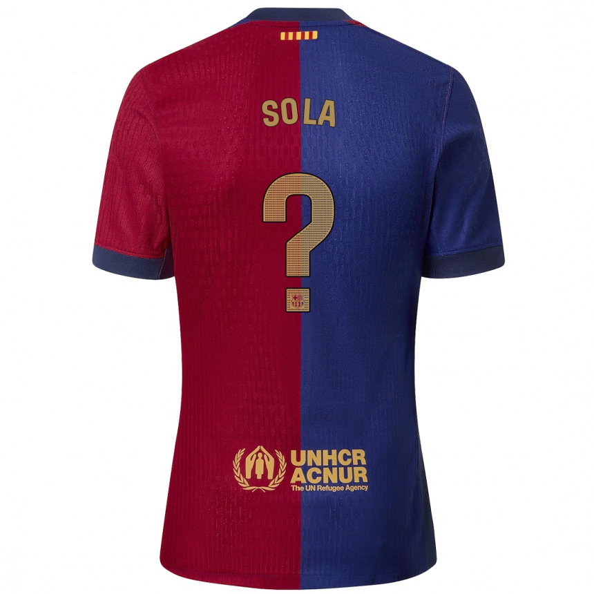 Kinder Fußball Arnau Sola #0 Blau Rot Heimtrikot Trikot 2024/25 T-Shirt Luxemburg