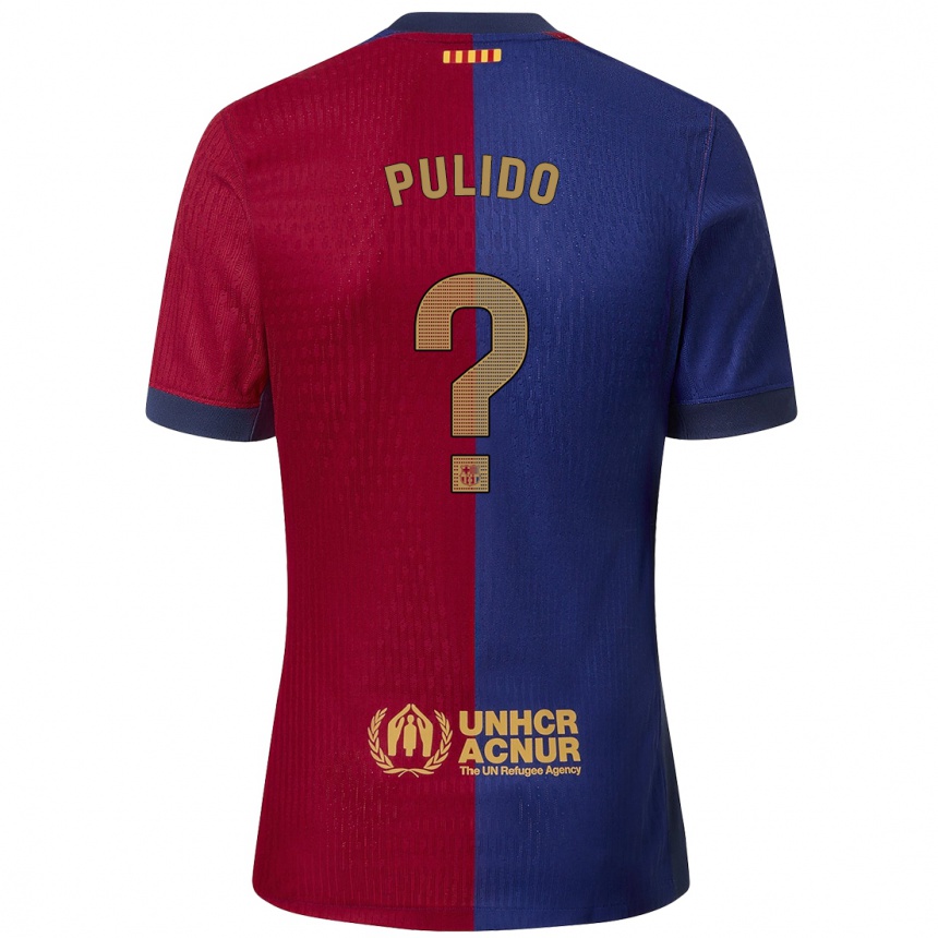 Kinder Fußball Ricard Pulido #0 Blau Rot Heimtrikot Trikot 2024/25 T-Shirt Luxemburg