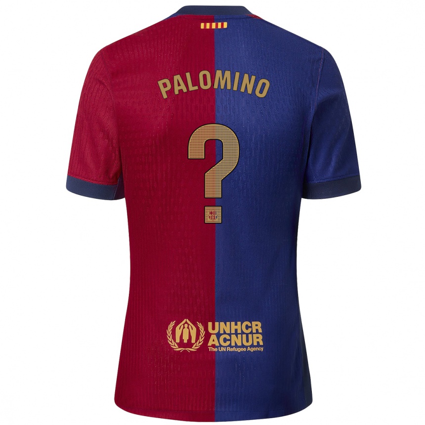 Kinder Fußball Oriol Palomino #0 Blau Rot Heimtrikot Trikot 2024/25 T-Shirt Luxemburg