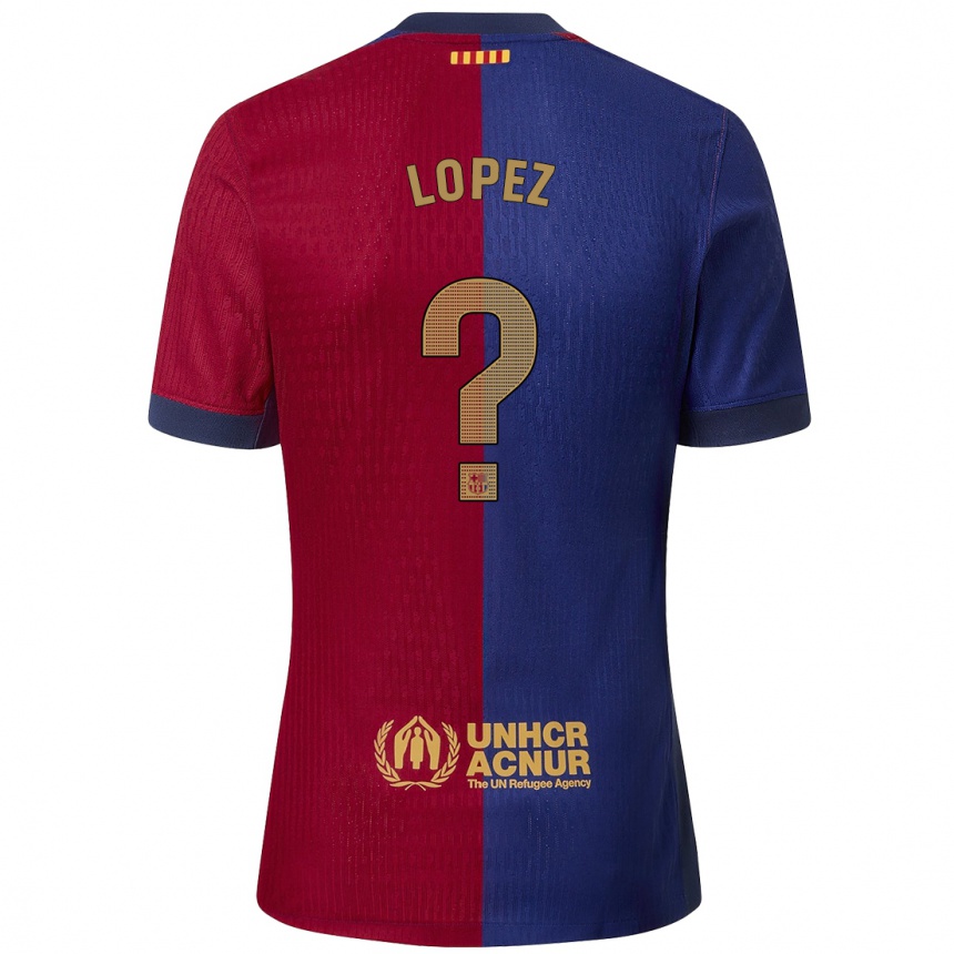 Kinder Fußball Pablo Lopez #0 Blau Rot Heimtrikot Trikot 2024/25 T-Shirt Luxemburg