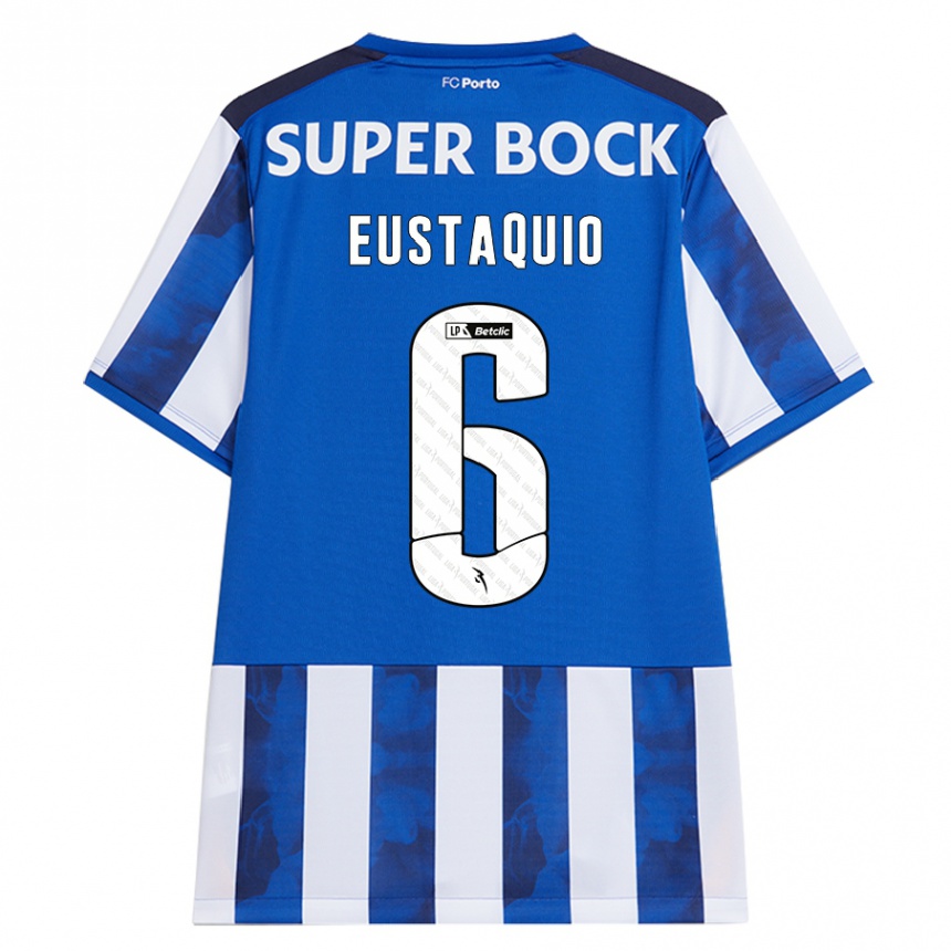 Kinder Fußball Stephen Eustaquio #6 Blau Weiß Heimtrikot Trikot 2024/25 T-Shirt Luxemburg