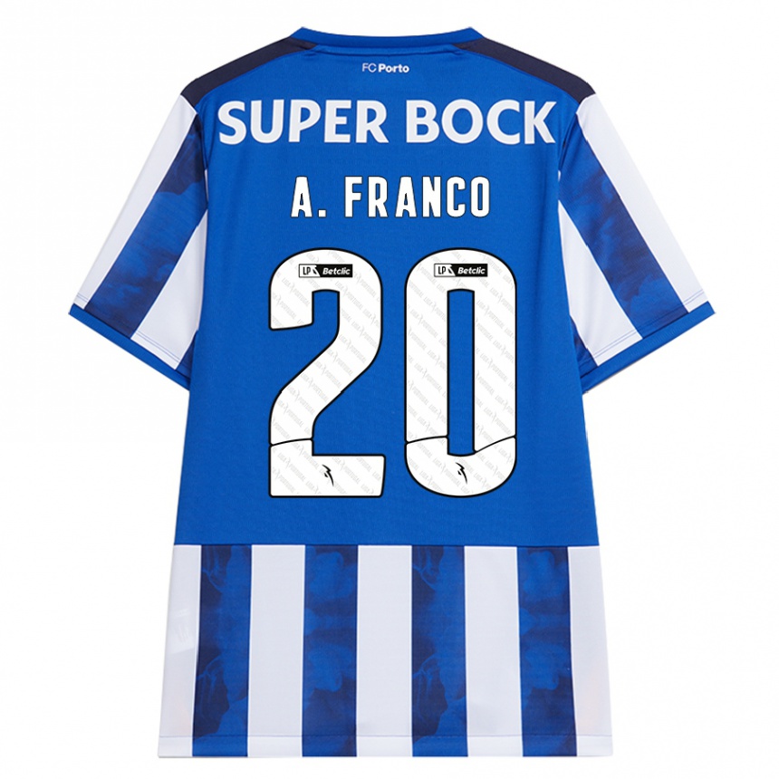 Kinder Fußball Andre Franco #20 Blau Weiß Heimtrikot Trikot 2024/25 T-Shirt Luxemburg