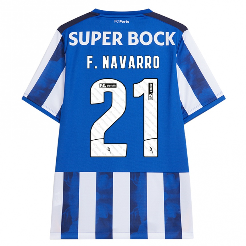 Kinder Fußball Fran Navarro #21 Blau Weiß Heimtrikot Trikot 2024/25 T-Shirt Luxemburg