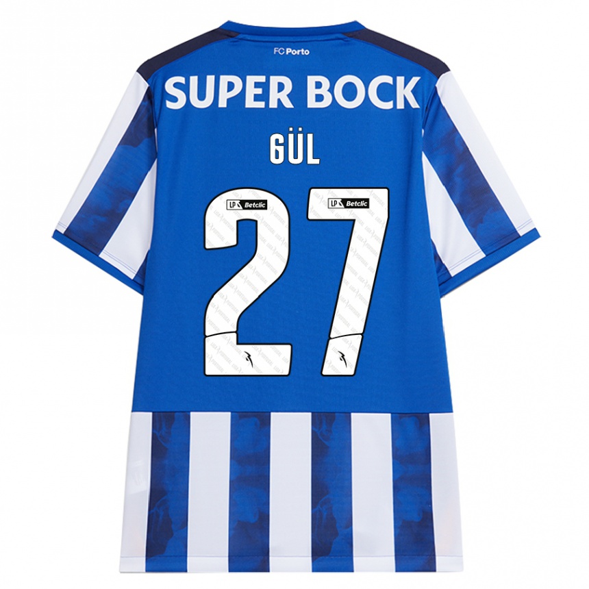 Kinder Fußball Deniz Gül #27 Blau Weiß Heimtrikot Trikot 2024/25 T-Shirt Luxemburg