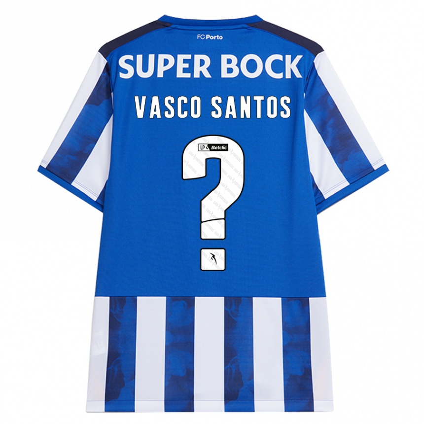 Kinder Fußball Vasco Santos #0 Blau Weiß Heimtrikot Trikot 2024/25 T-Shirt Luxemburg