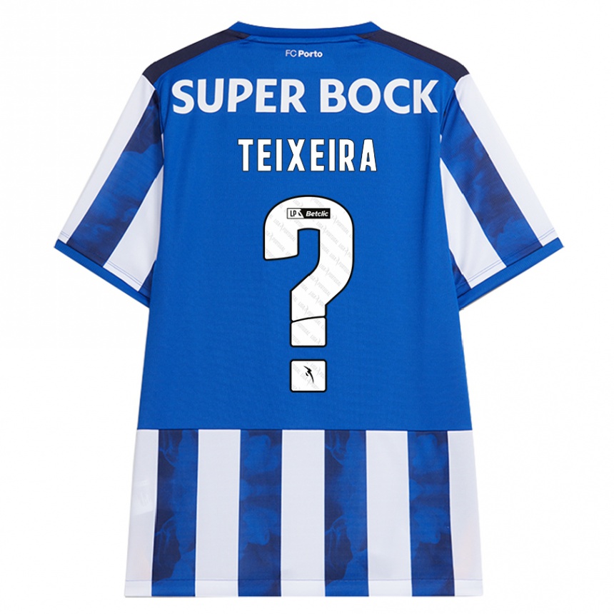 Kinder Fußball Gonçalo Teixeira #0 Blau Weiß Heimtrikot Trikot 2024/25 T-Shirt Luxemburg