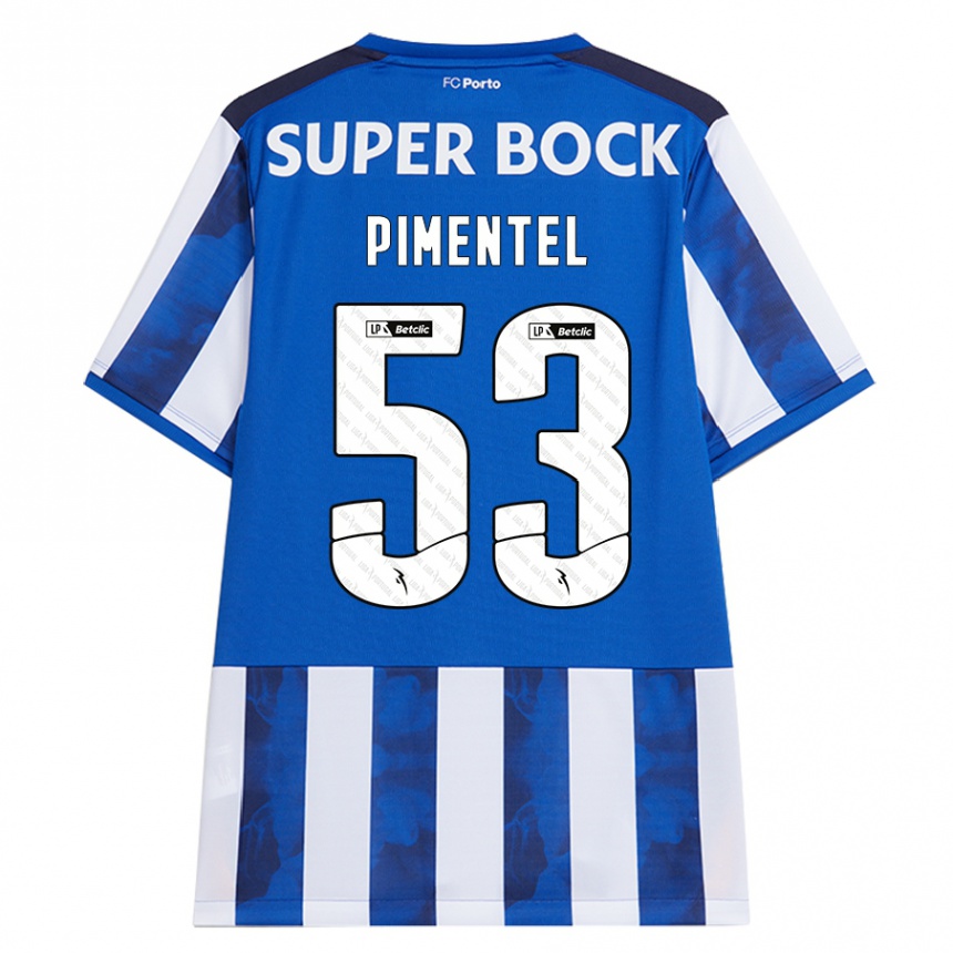 Kinder Fußball Eric Pimentel #53 Blau Weiß Heimtrikot Trikot 2024/25 T-Shirt Luxemburg