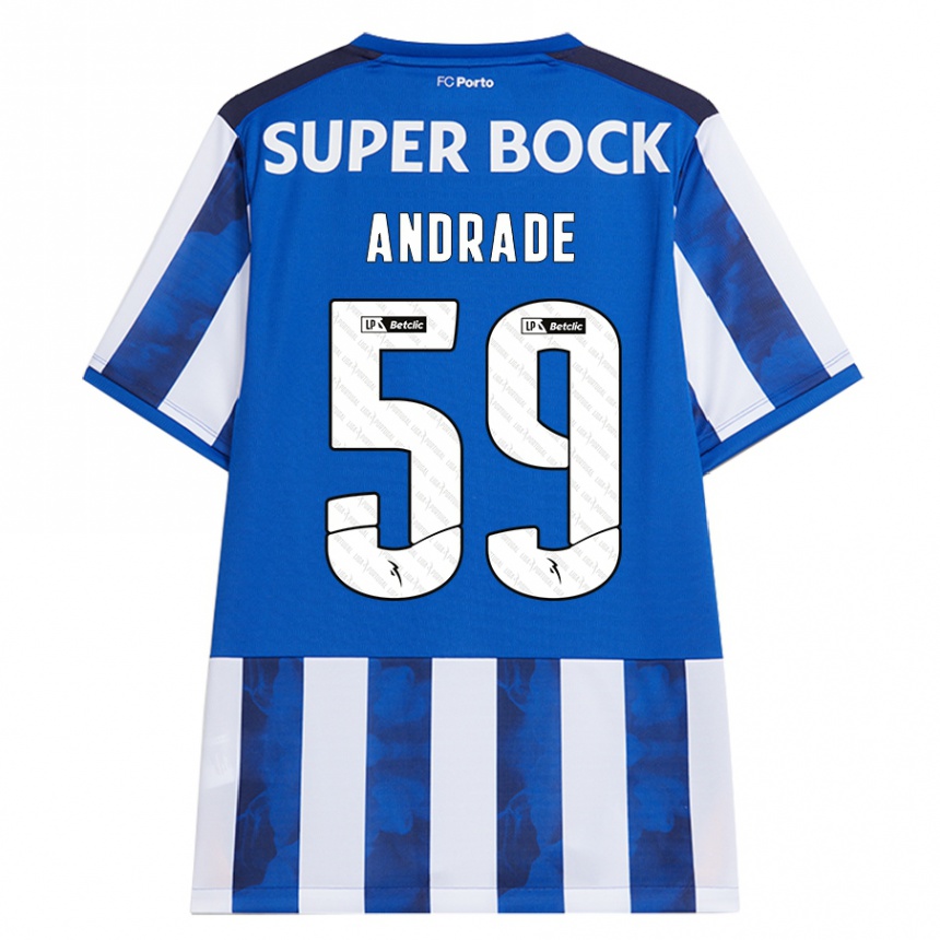 Kinder Fußball Tiago Andrade #59 Blau Weiß Heimtrikot Trikot 2024/25 T-Shirt Luxemburg