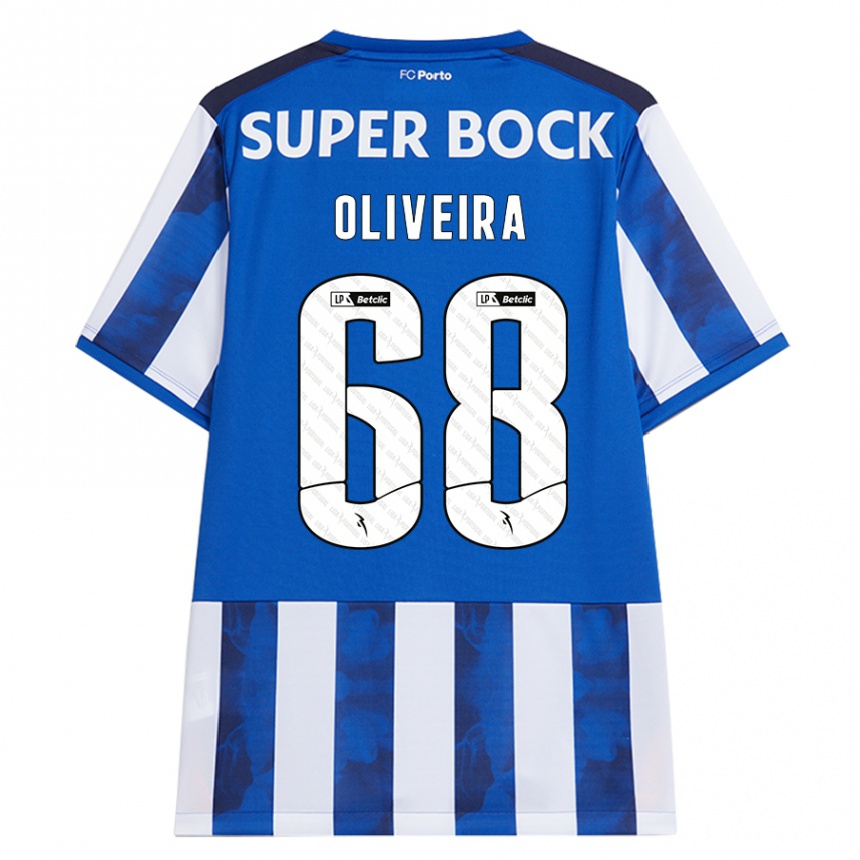 Kinder Fußball André Oliveira #68 Blau Weiß Heimtrikot Trikot 2024/25 T-Shirt Luxemburg