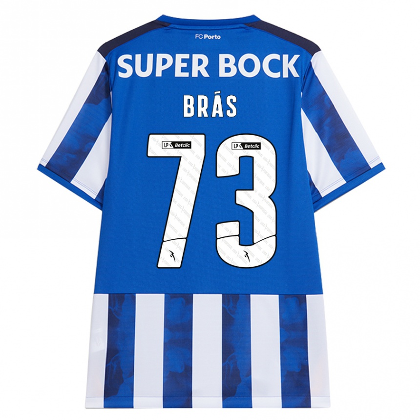 Kinder Fußball Gabriel Brás #73 Blau Weiß Heimtrikot Trikot 2024/25 T-Shirt Luxemburg