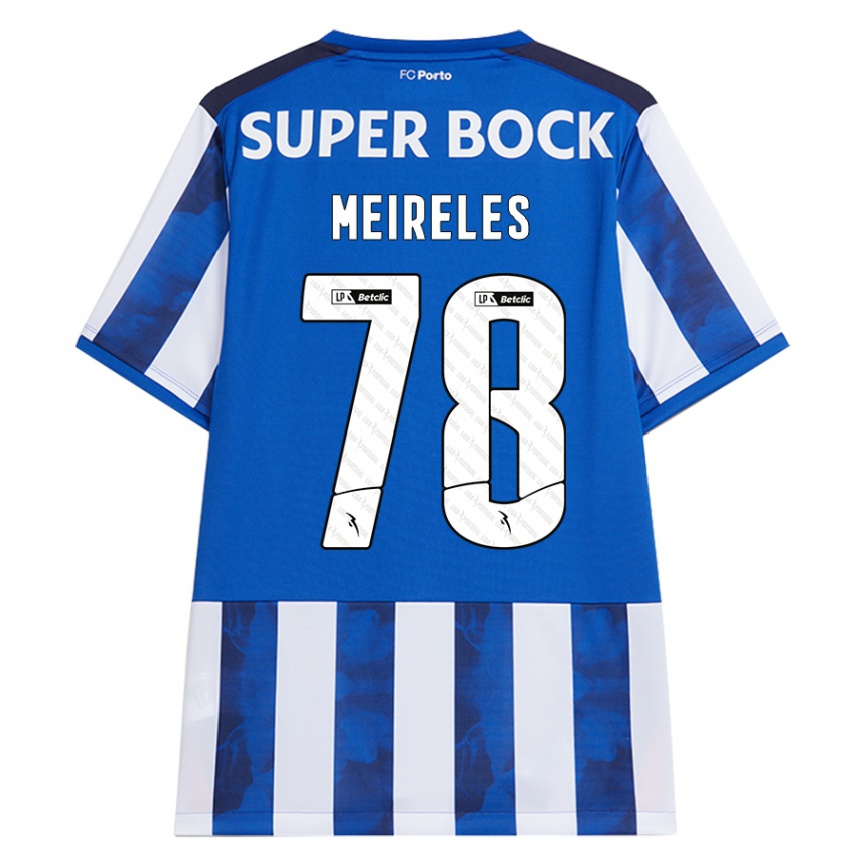 Kinder Fußball Jorge Meireles #78 Blau Weiß Heimtrikot Trikot 2024/25 T-Shirt Luxemburg